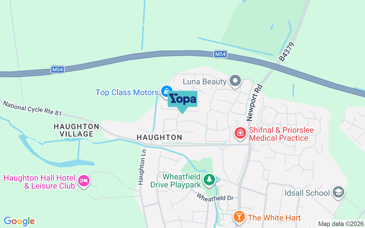 Map showing the location of TF11 8FY