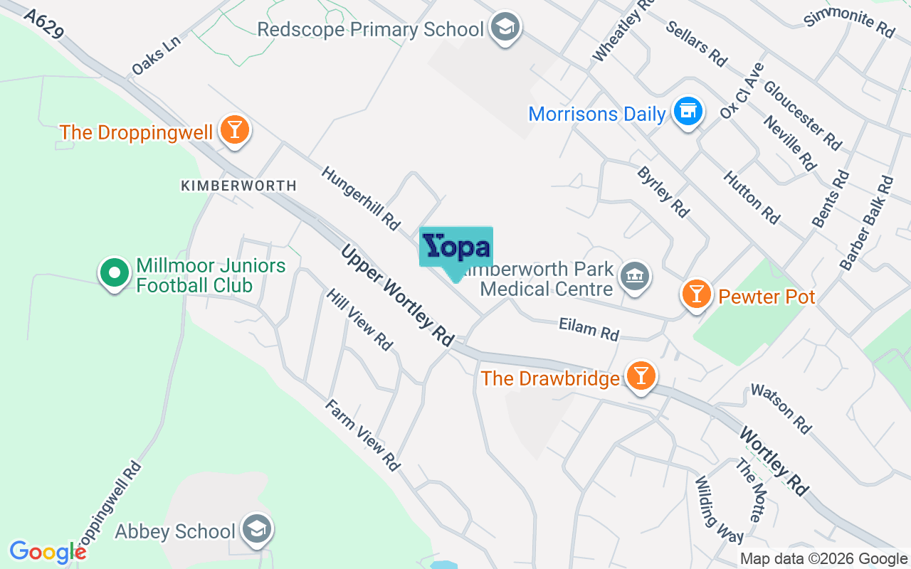Map showing the location of S61 3PA