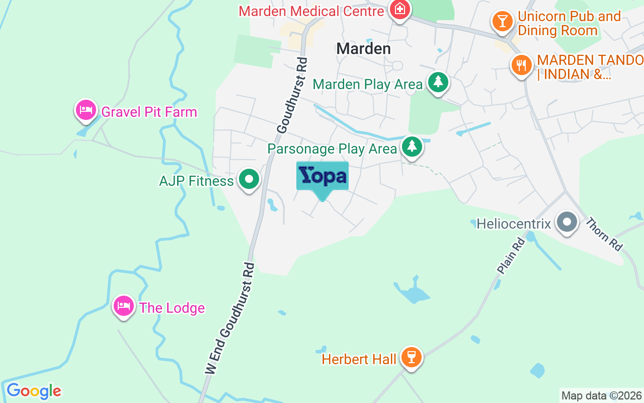 Map showing the location of TN12 9GN