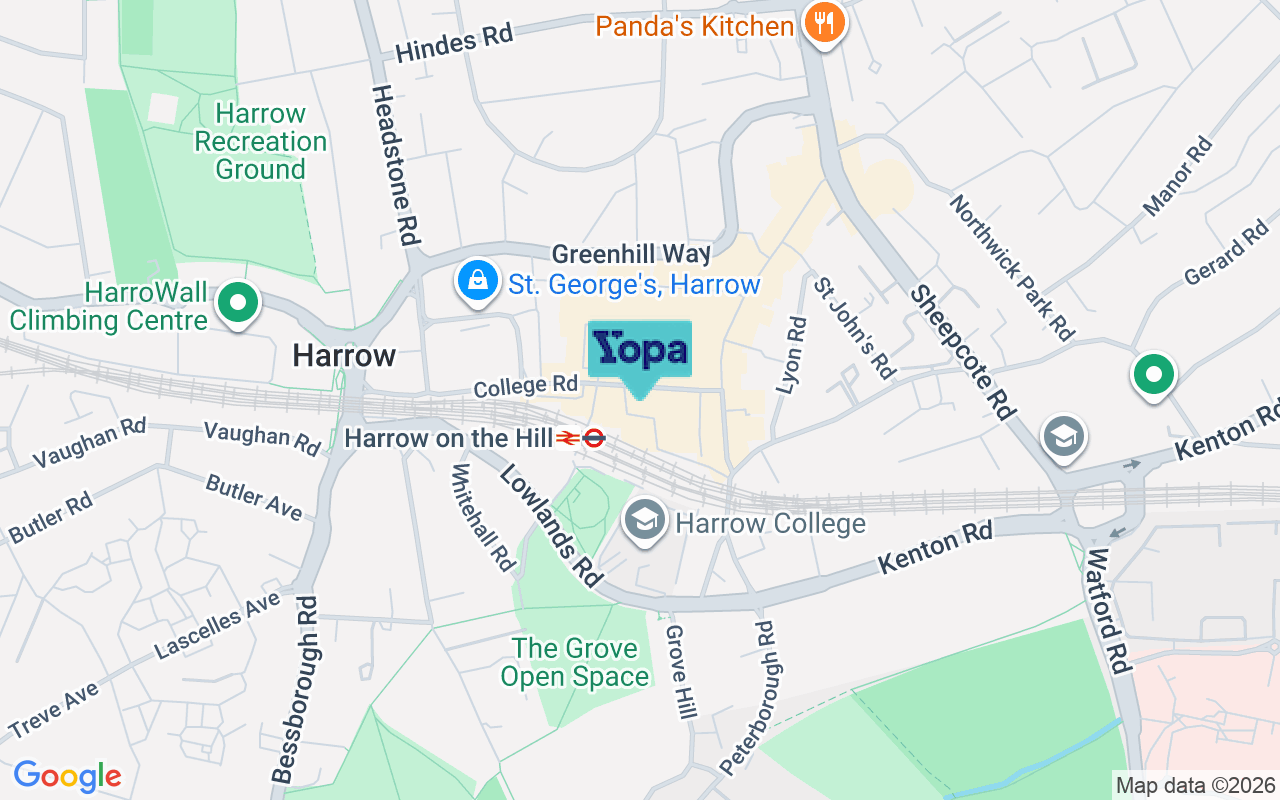 Map showing the location of HA1 1GW