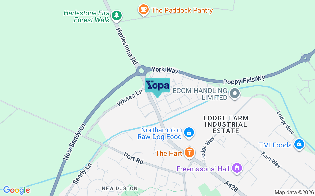Map showing the location of NN5 6WN