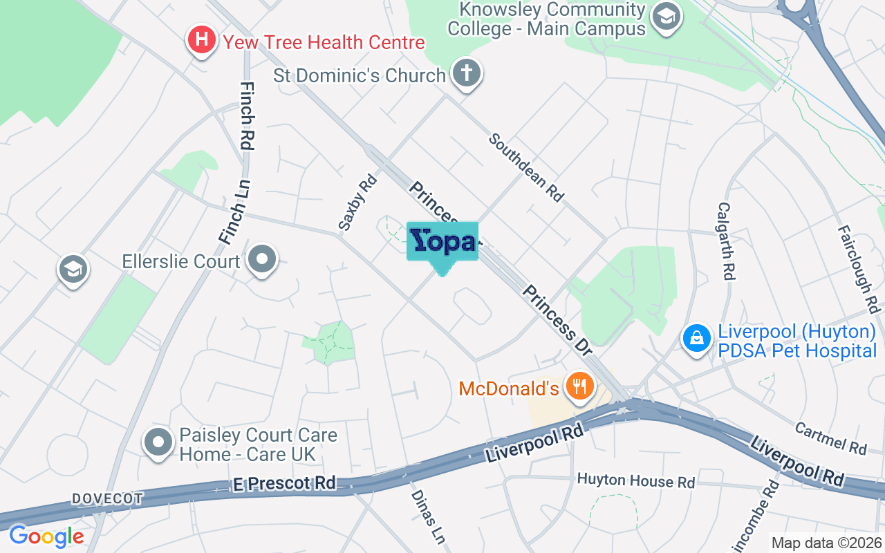Map showing the location of L14 9PB