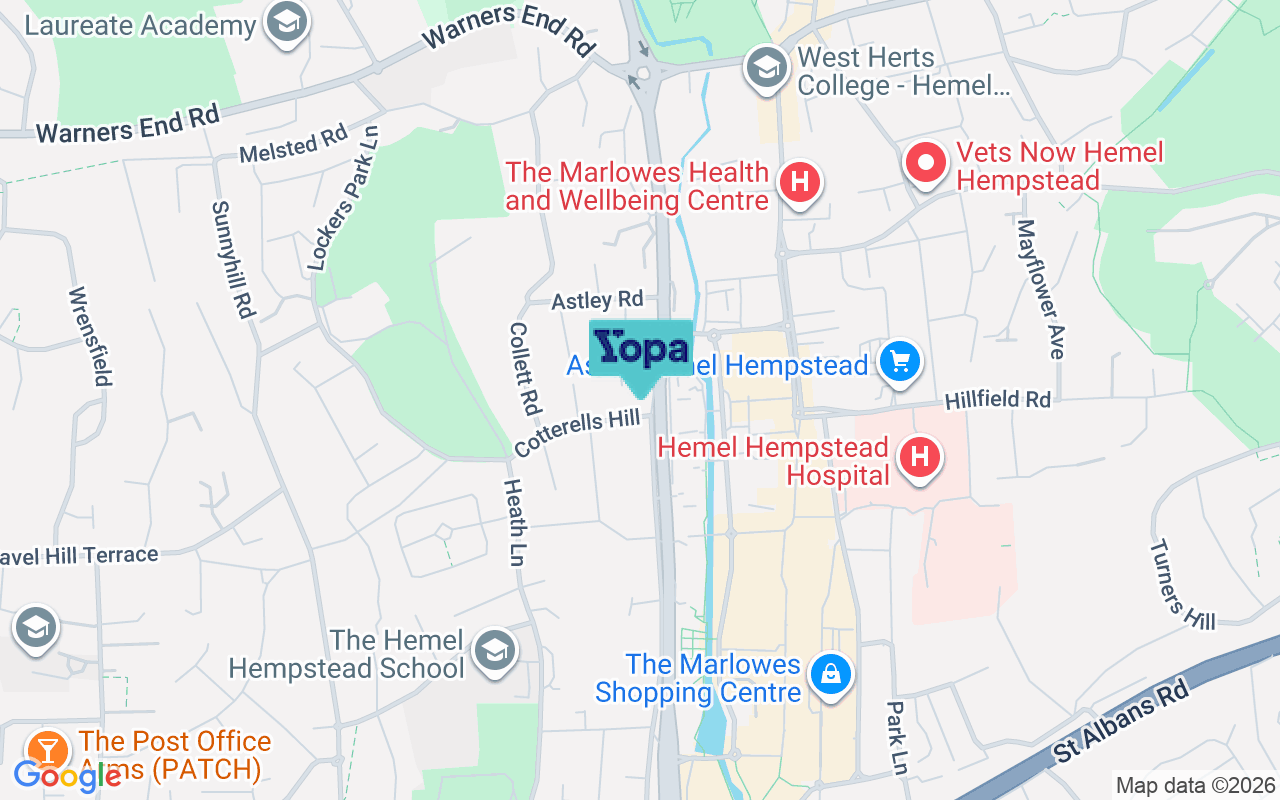Map showing the location of HP1 1UF
