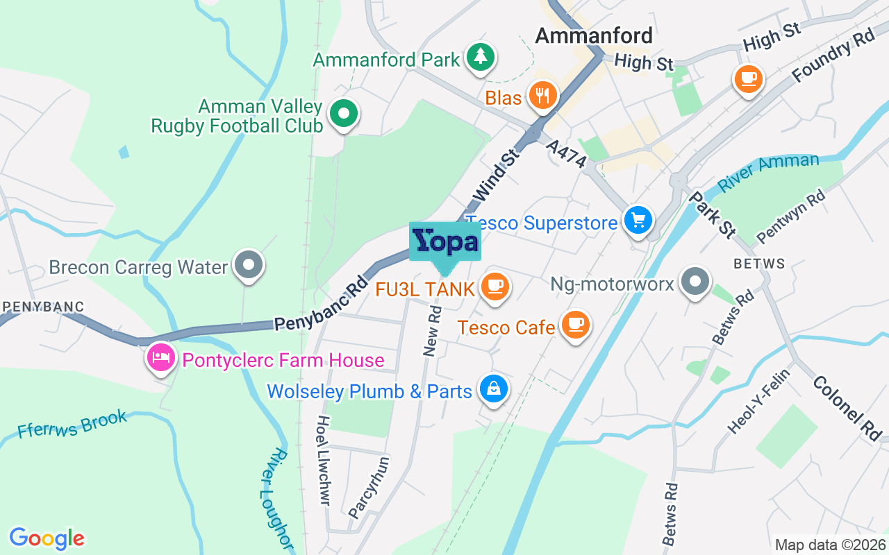 Map showing the location of SA18 3ES
