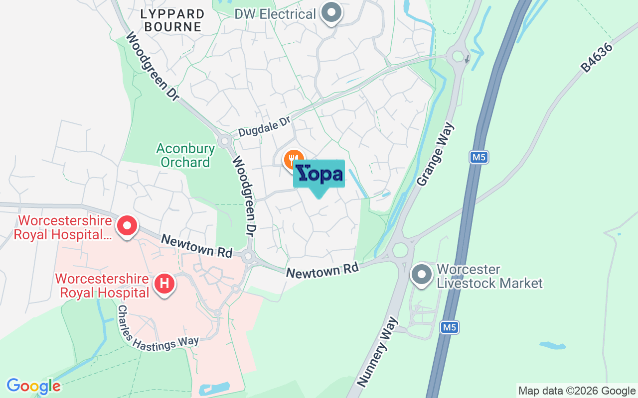 Map showing the location of WR4 0SA