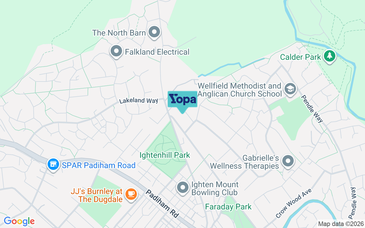Map showing the location of BB12 0LN