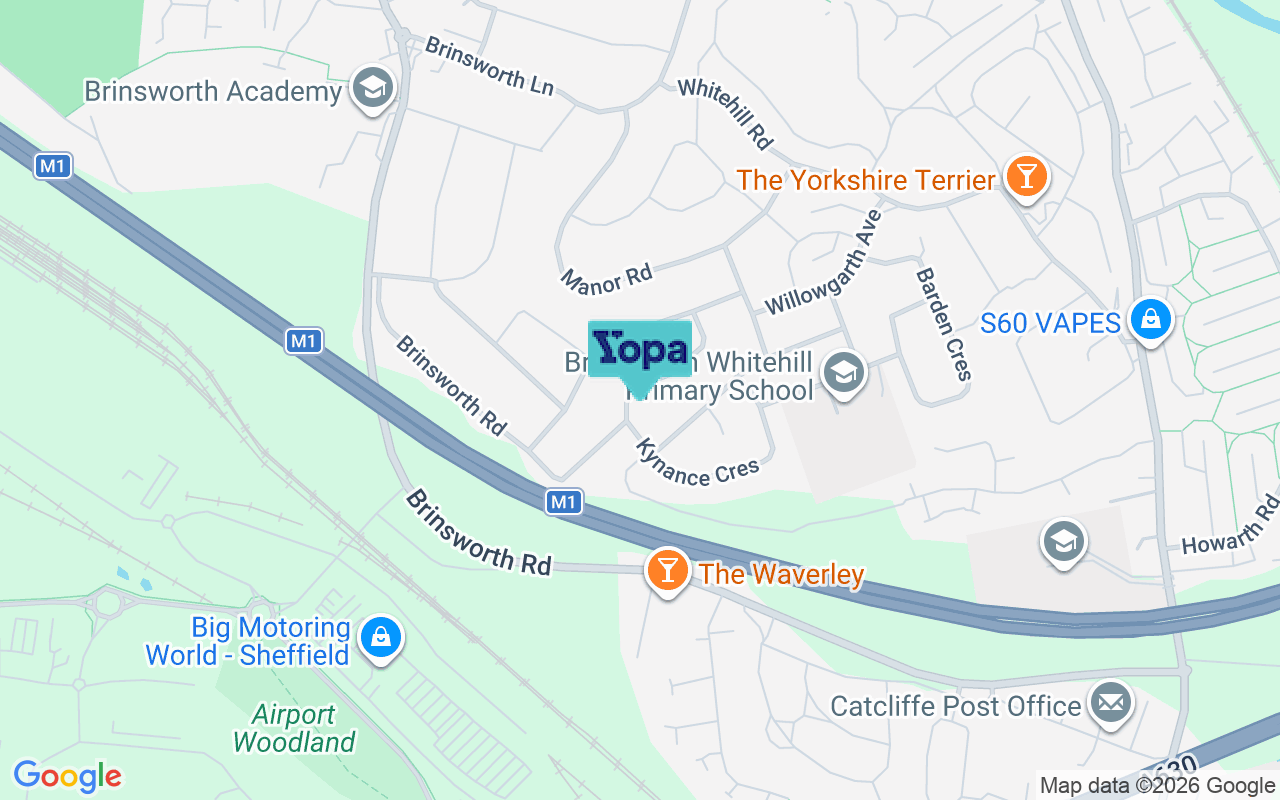 Map showing the location of S60 5EN
