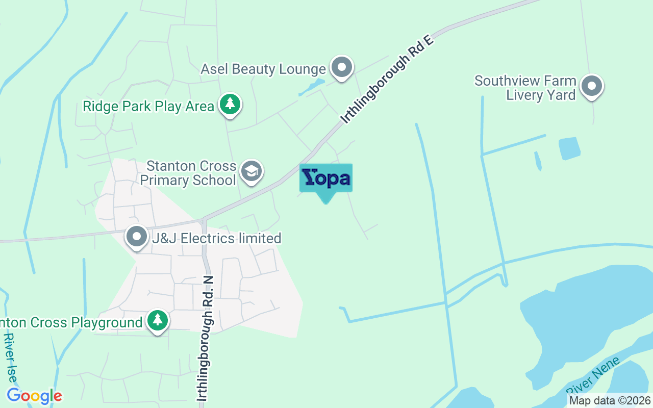 Map showing the location of NN8 1TY