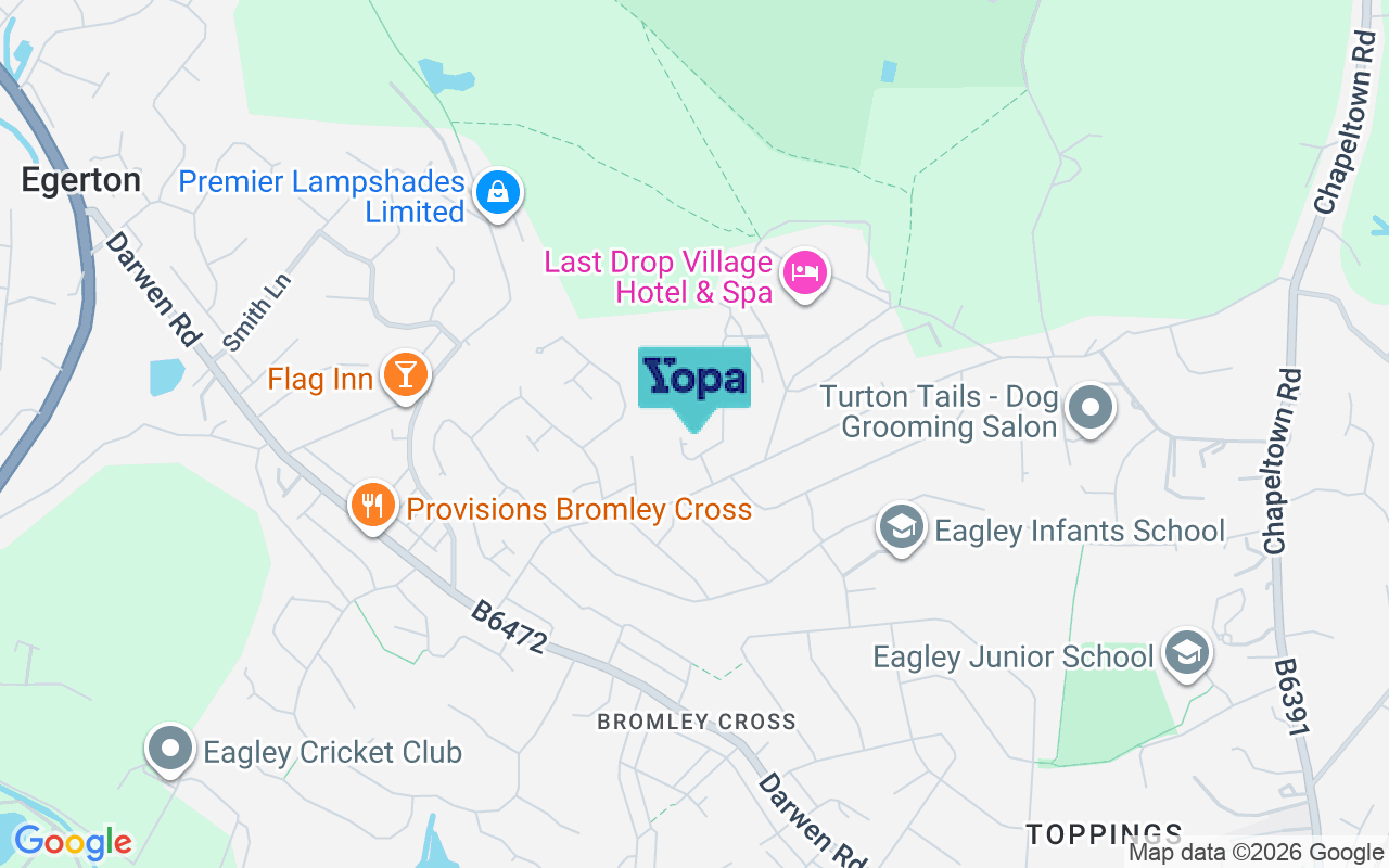 Map showing the location of BL7 9GW