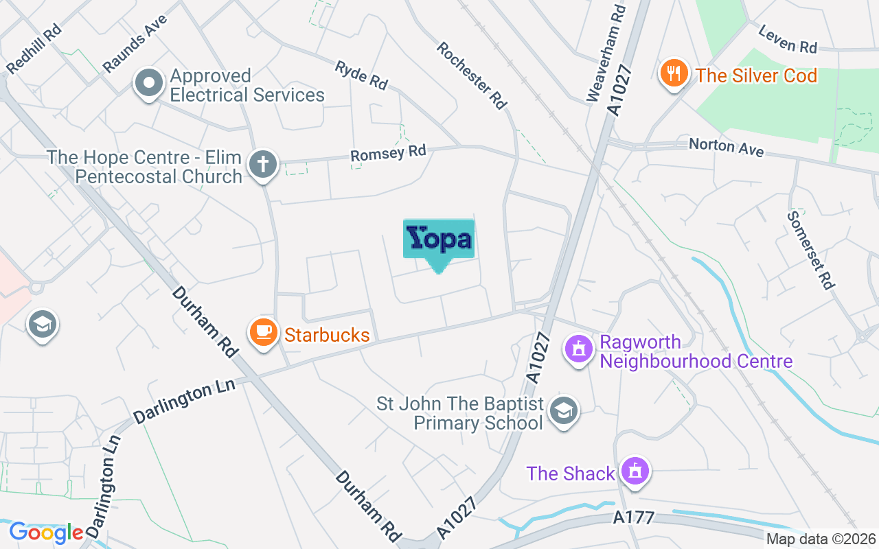 Map showing the location of TS19 0NJ
