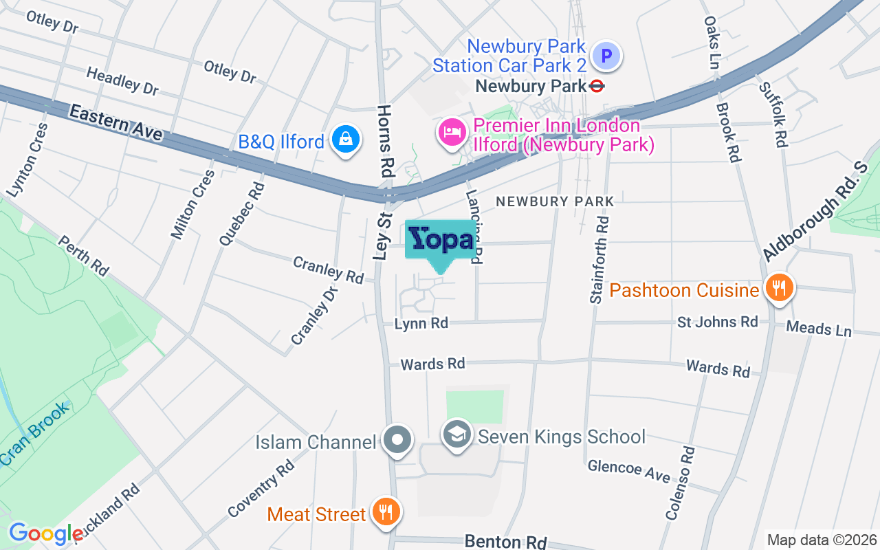 Map showing the location of IG2 7ED