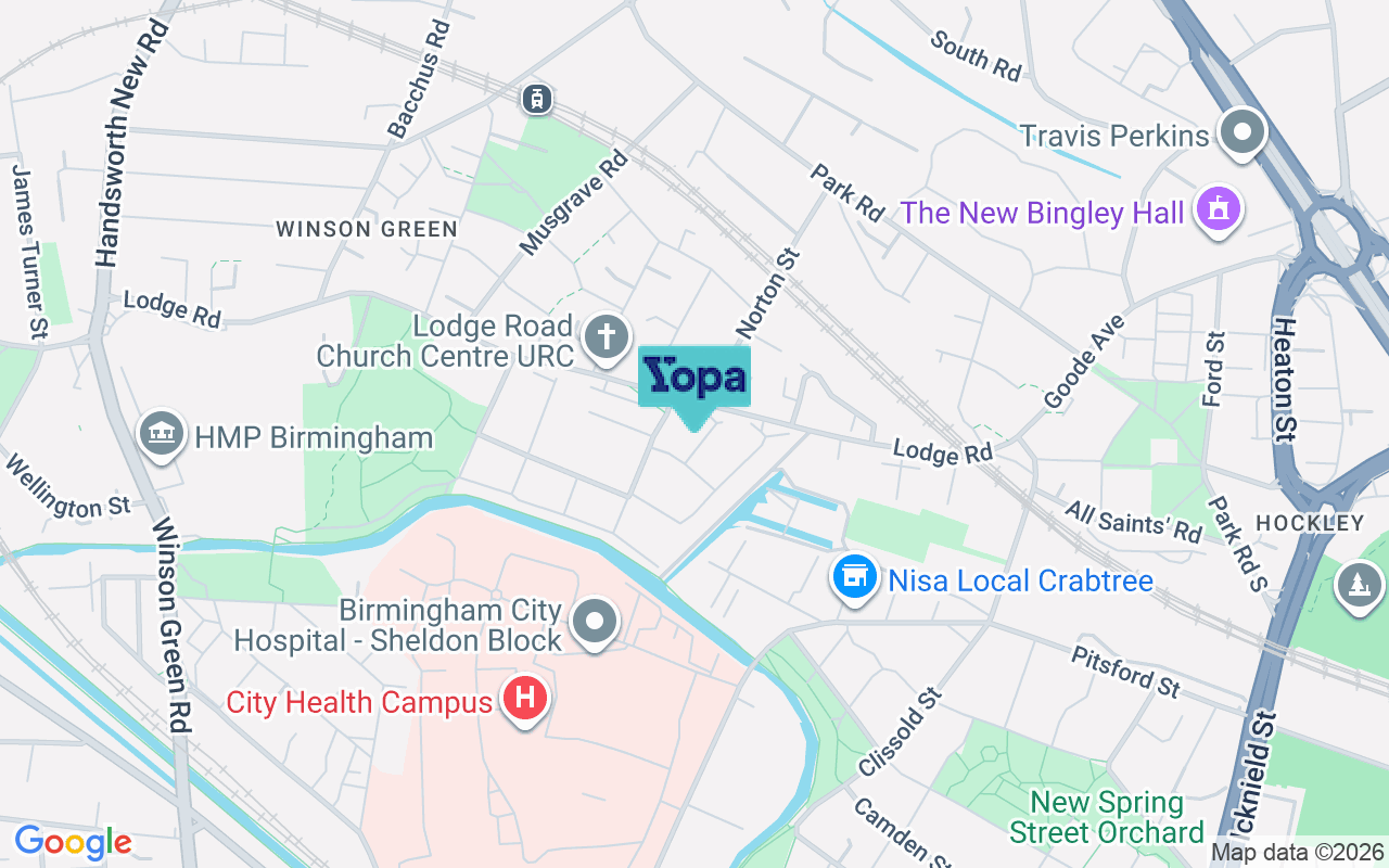 Map showing the location of B18 5SN
