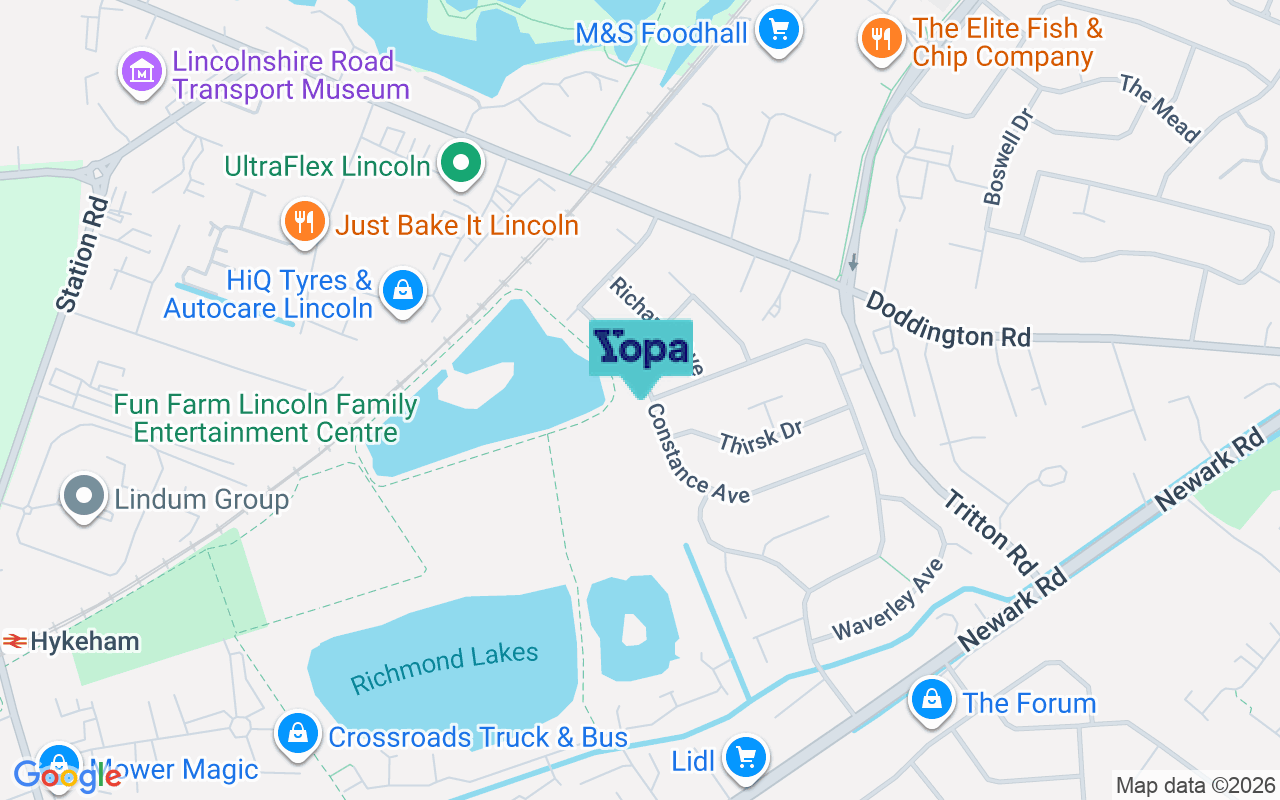 Map showing the location of LN6 8SN