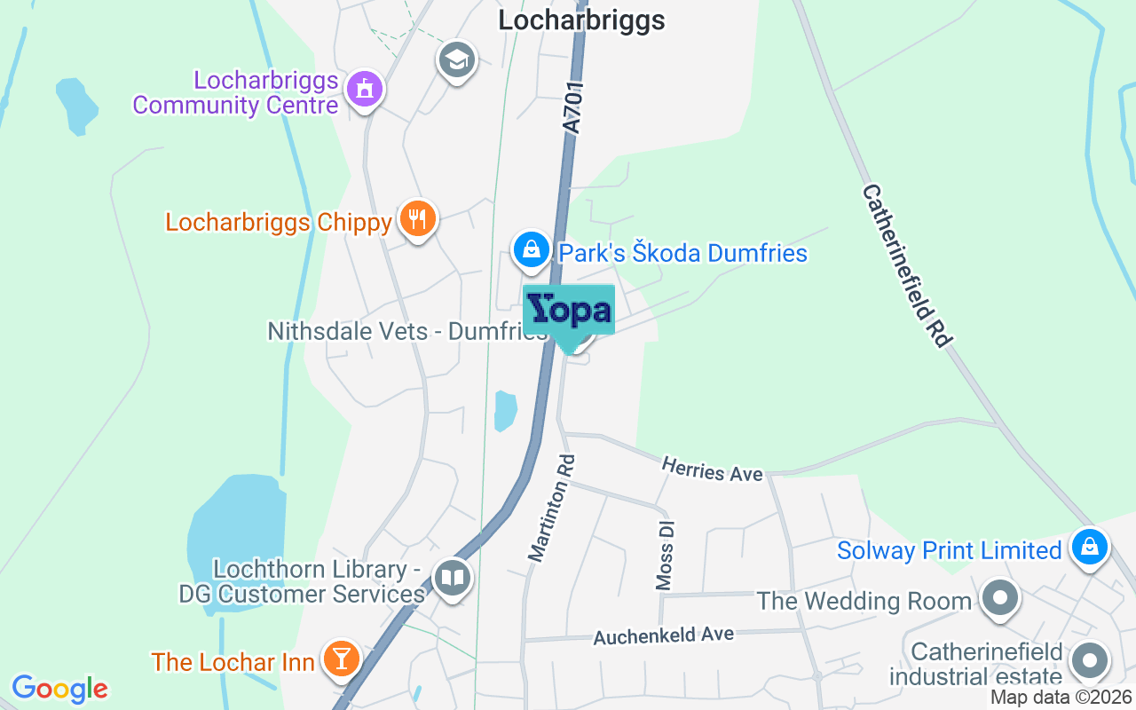Map showing the location of DG1 3QN