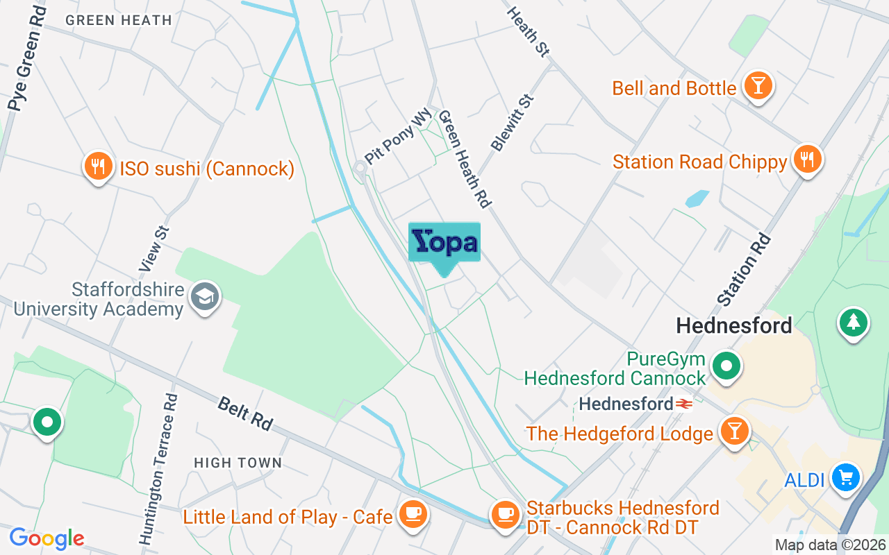 Map showing the location of WS12 4WL