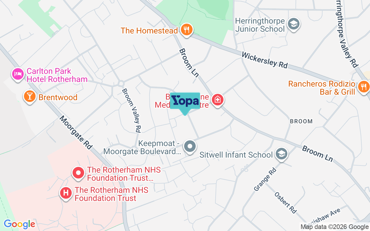 Map showing the location of S60 3ES