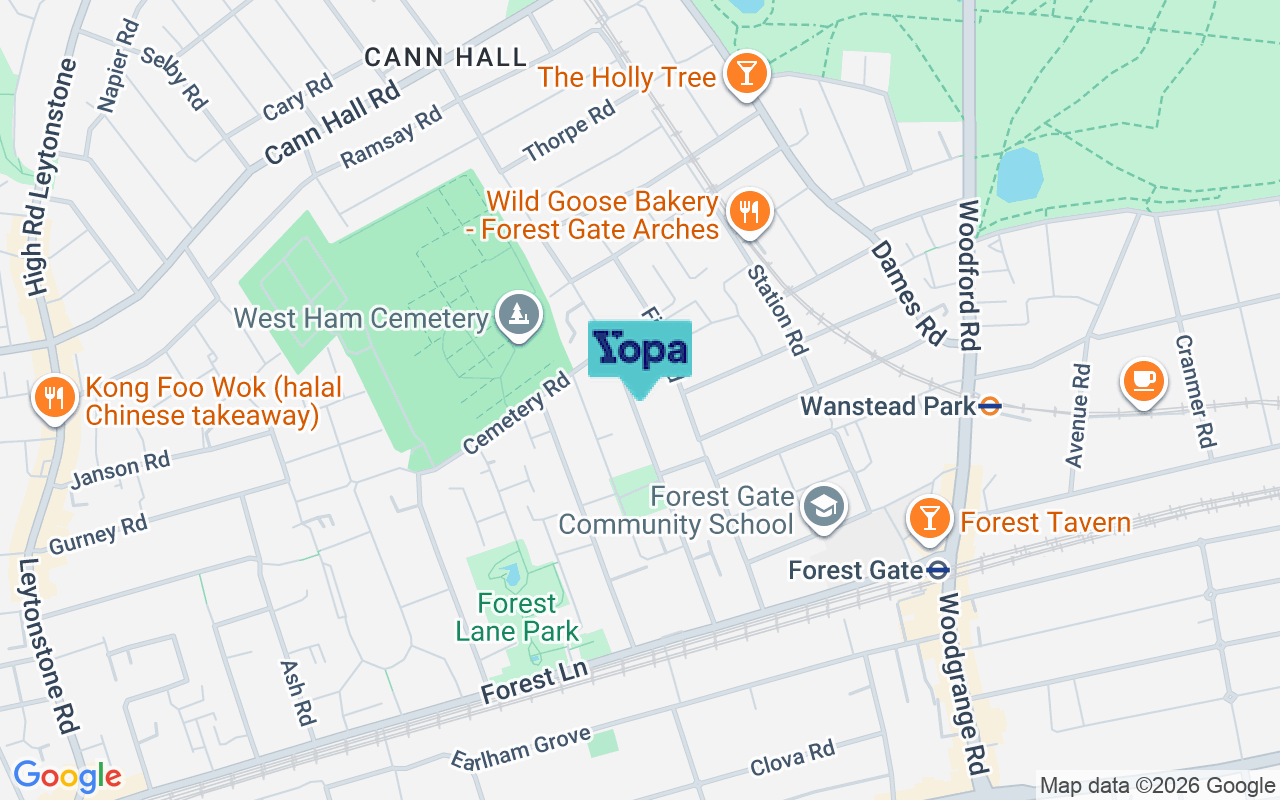 Map showing the location of E7 9BN