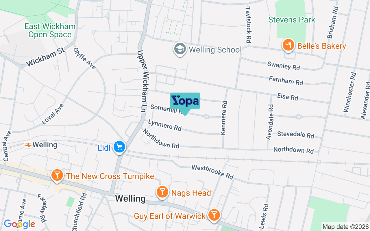 Map showing the location of DA16 1PE