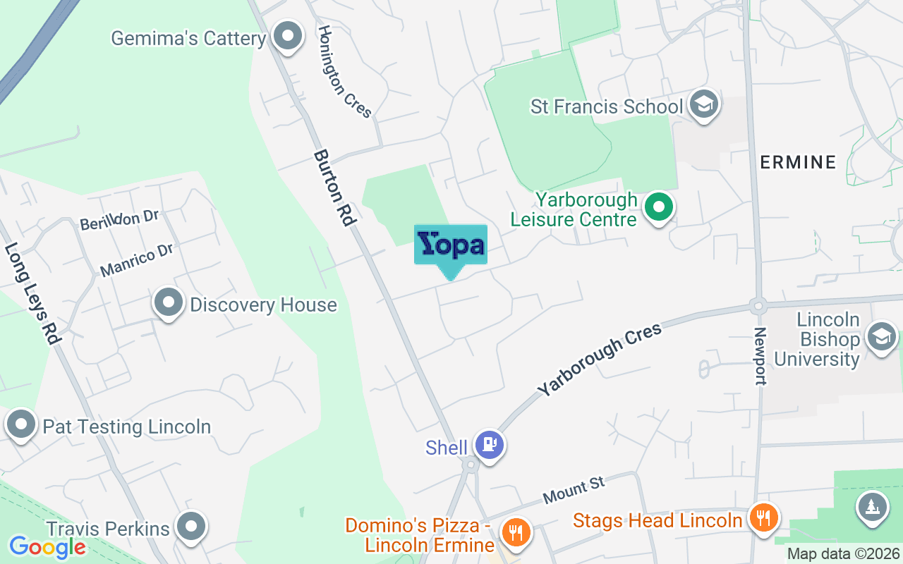 Map showing the location of LN1 3UE