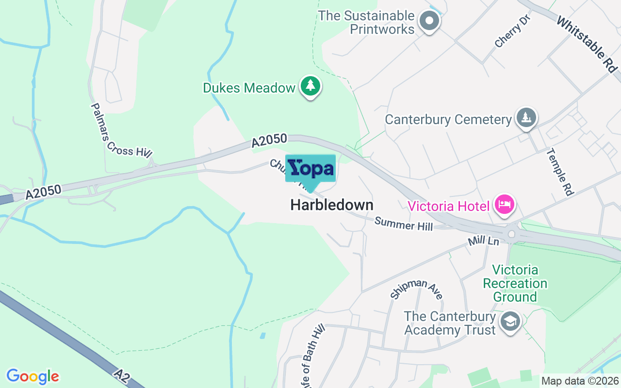 Map showing the location of CT2 9AA