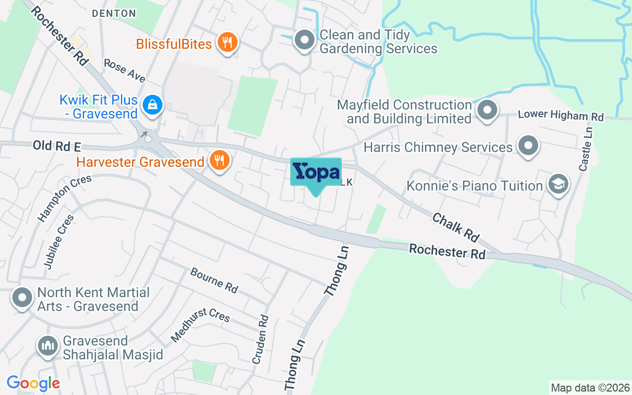Map showing the location of DA12 4TP