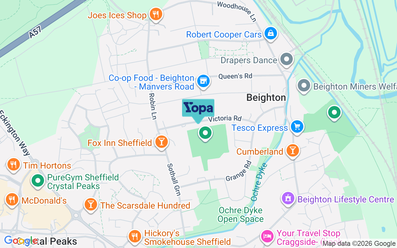 Map showing the location of S20 1BR