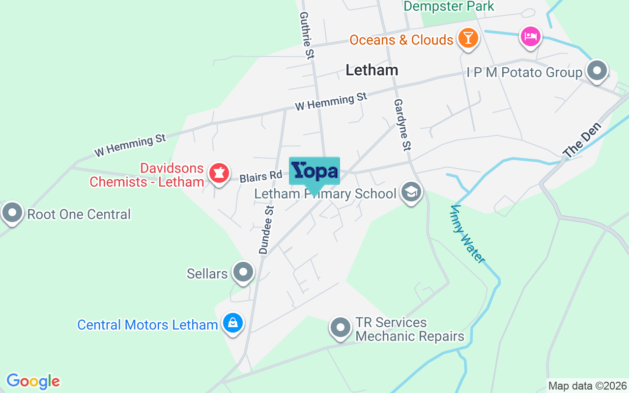 Map showing the location of DD8 2PP