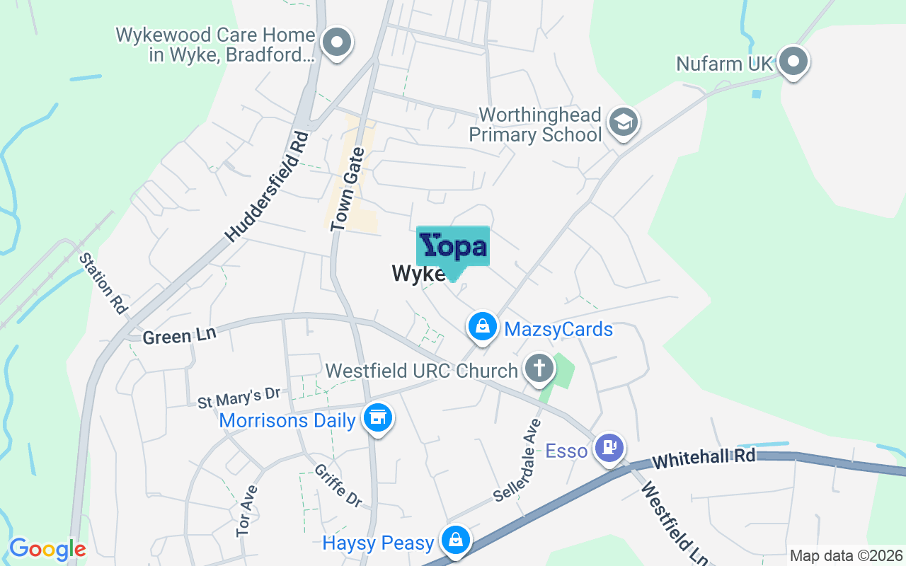 Map showing the location of BD12 9AY