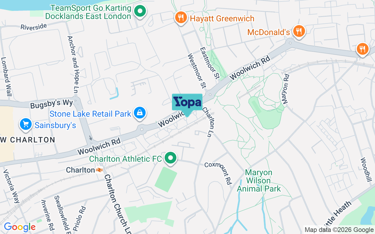 Map showing the location of SE7 8SH