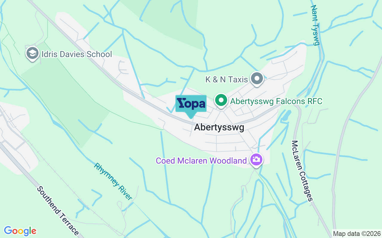 Map showing the location of NP22 5AQ
