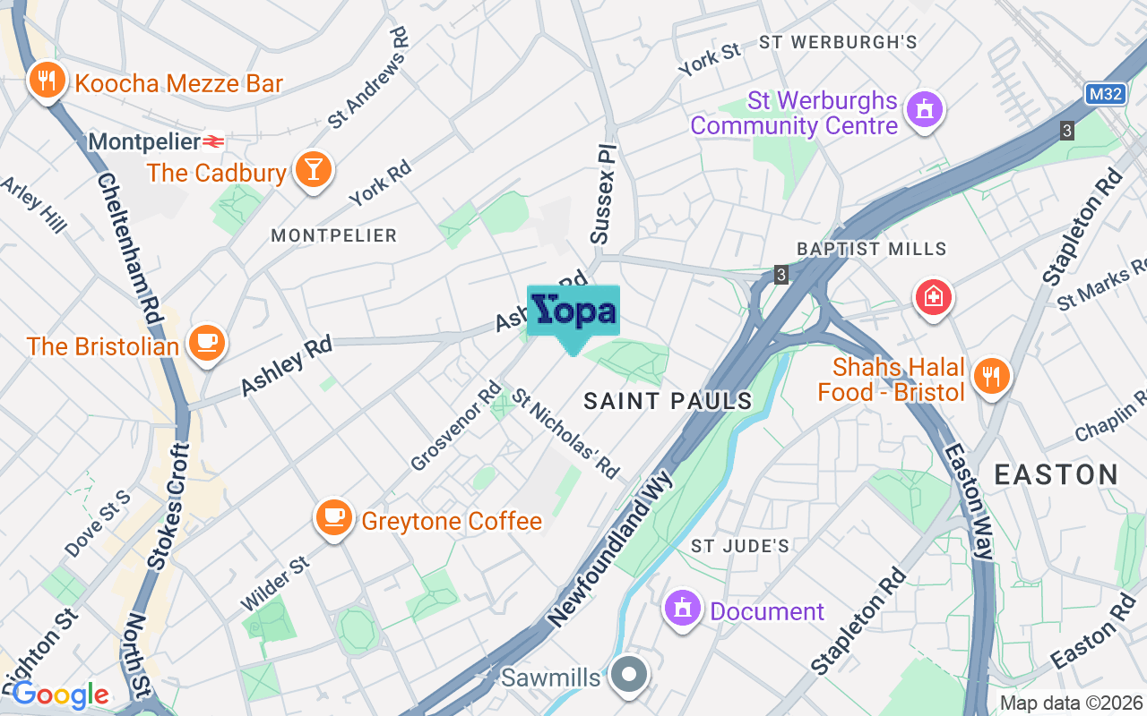 Map showing the location of BS2 9LD