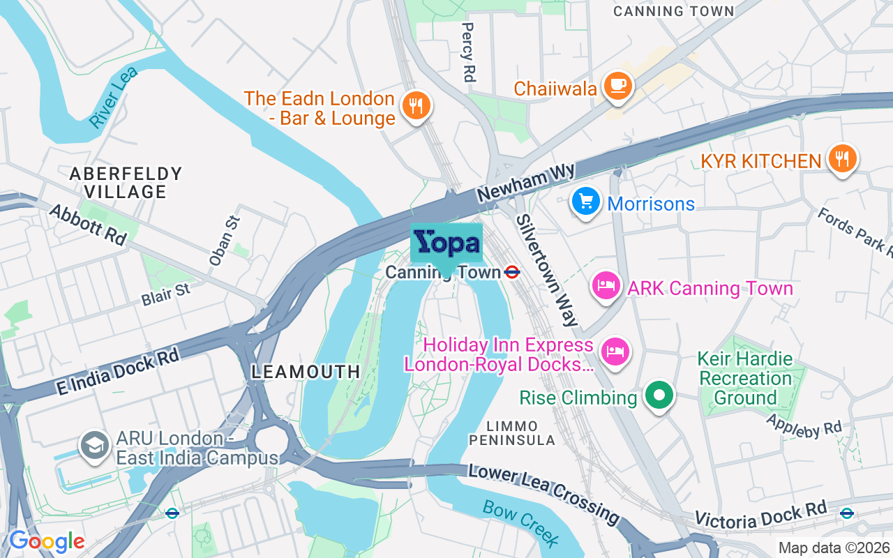 Map showing the location of E14 0TJ