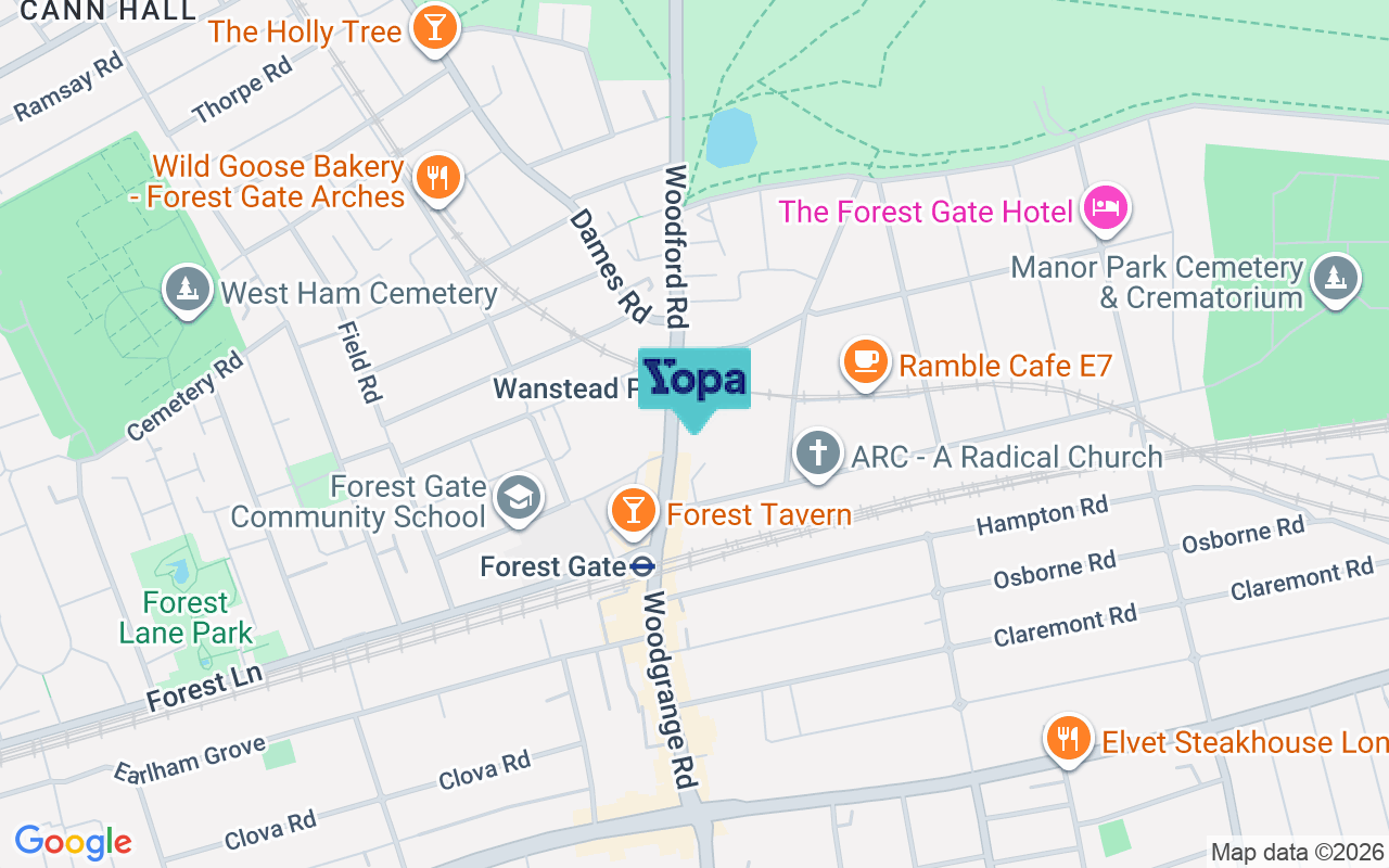 Map showing the location of E7 0BD
