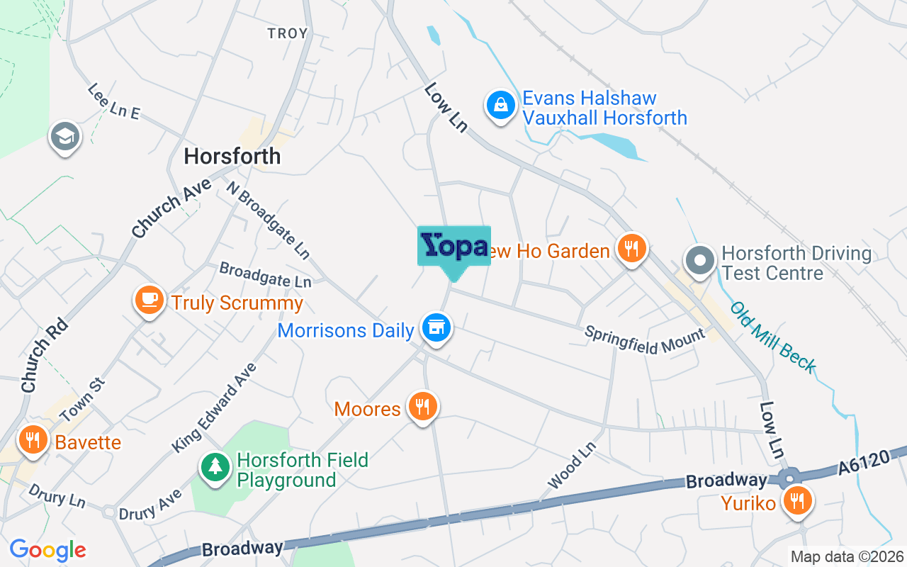 Map showing the location of LS18 5PZ