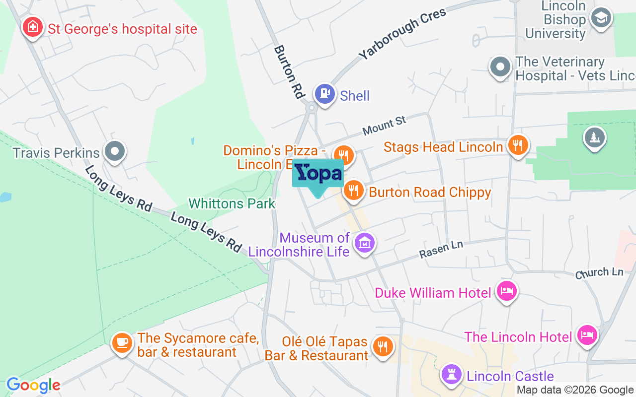 Map showing the location of LN1 3JB