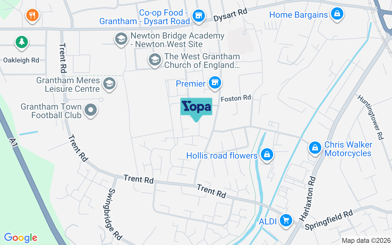 Map showing the location of NG31 7QN