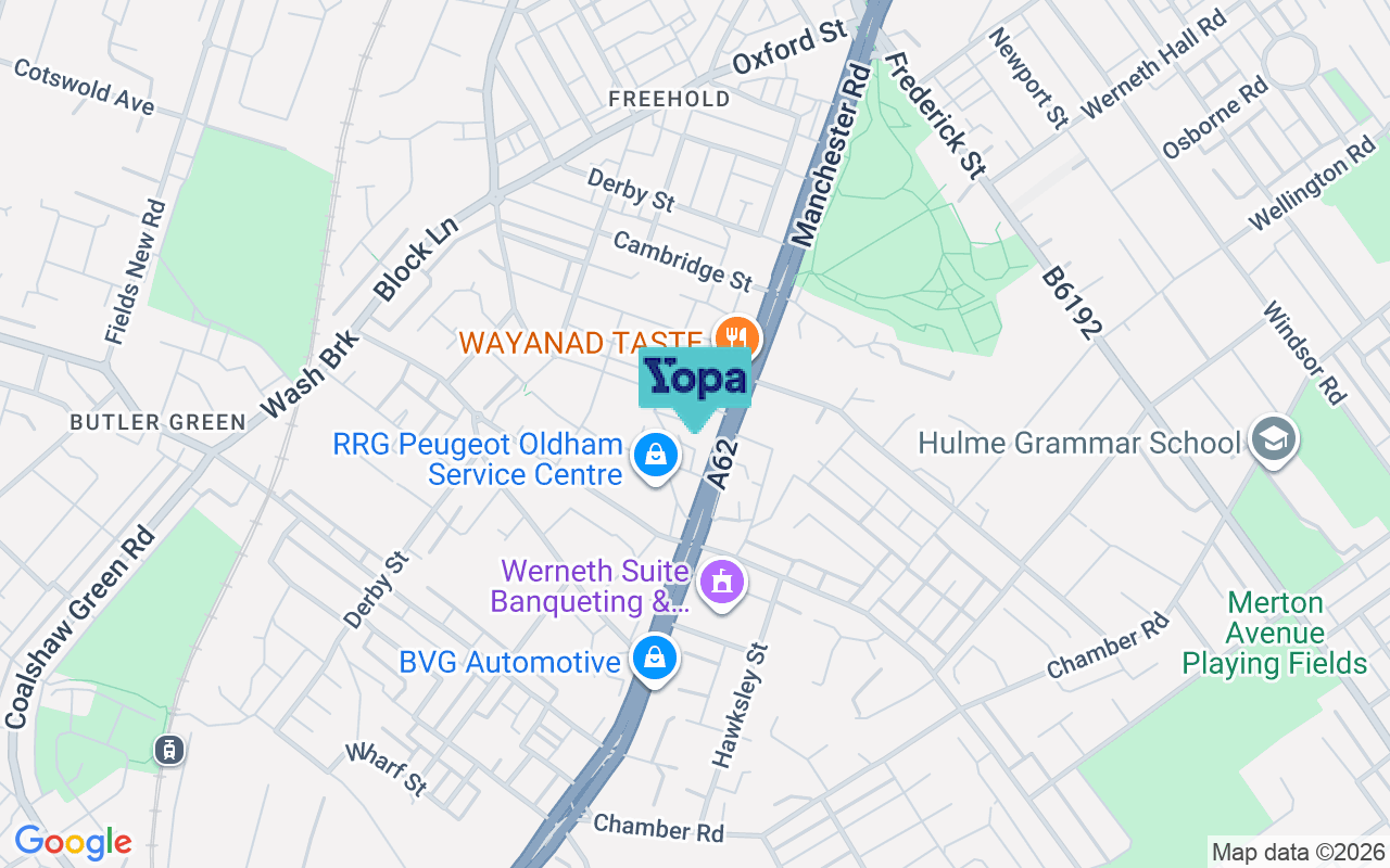 Map showing the location of OL9 7EF