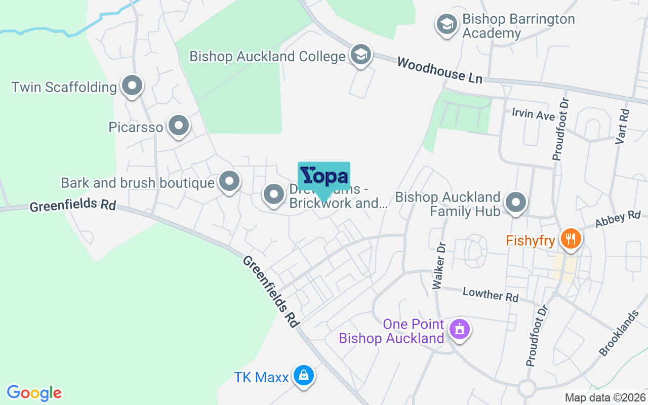 Map showing the location of DL14 0SE