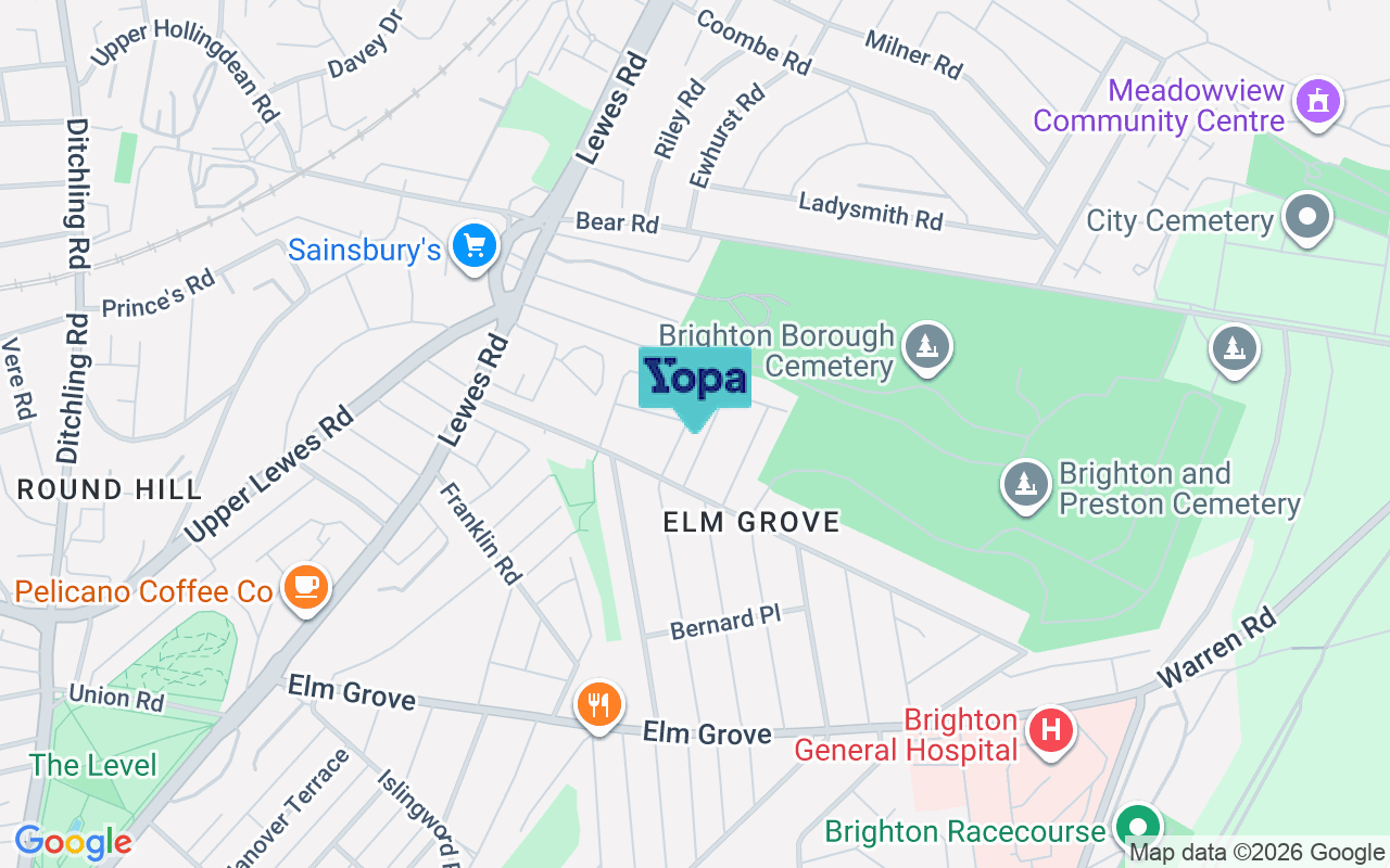 Map showing the location of BN2 3LL