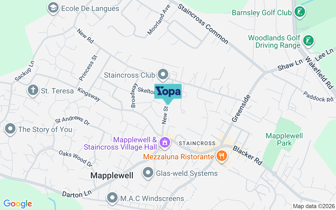 Map showing the location of S75 6EL