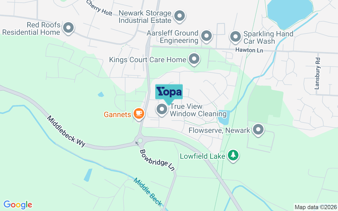 Map showing the location of NG24 3WQ