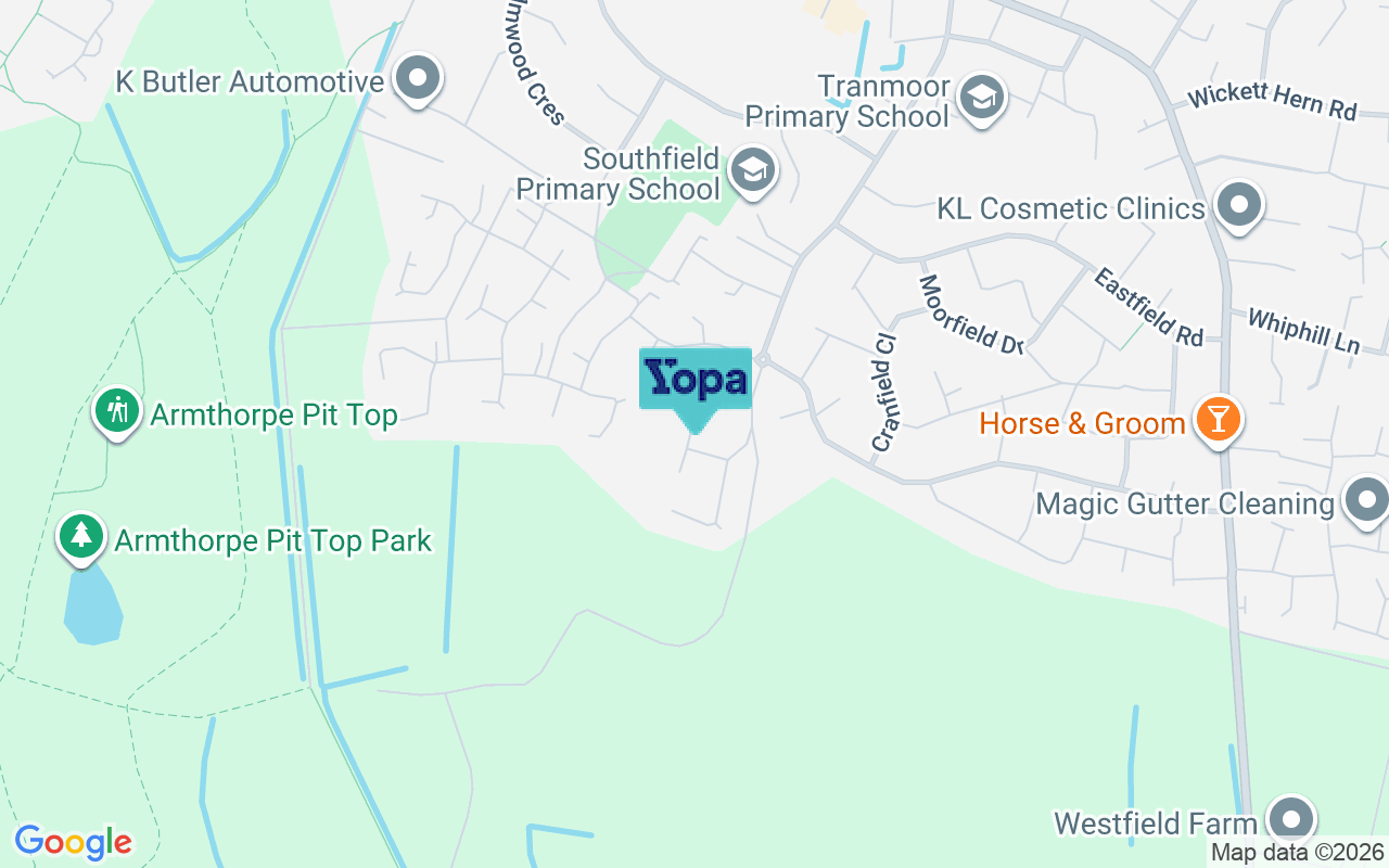 Map showing the location of DN3 3UF