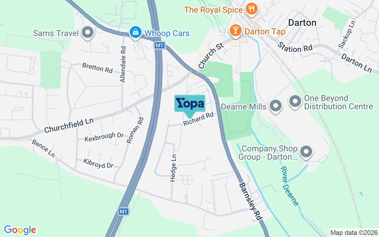 Map showing the location of S75 5NP