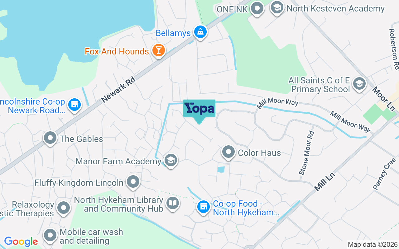 Map showing the location of LN6 9ZB