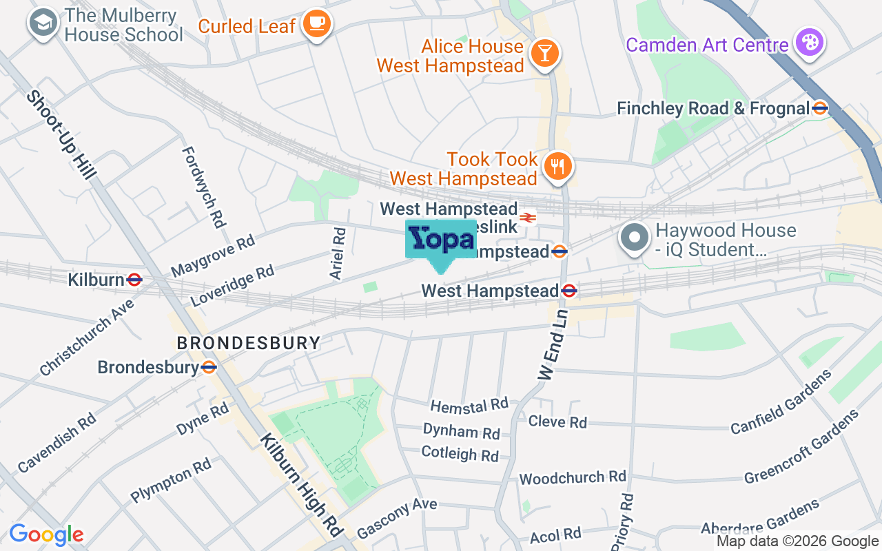 Map showing the location of NW6 2HJ