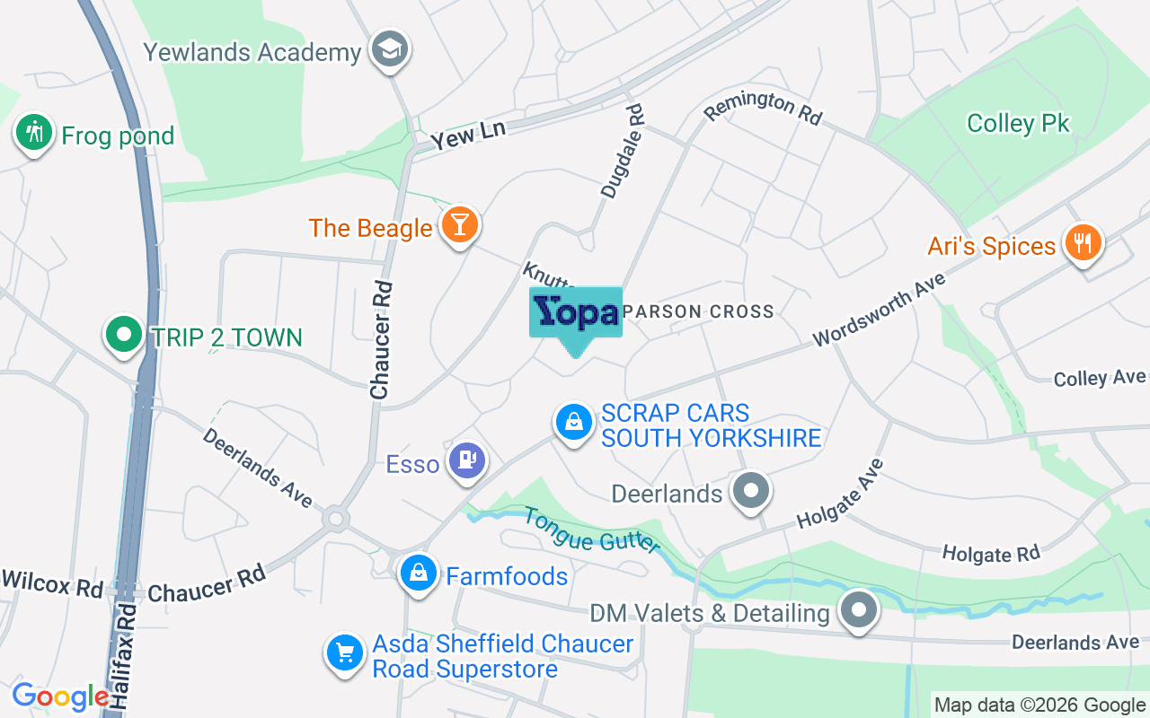 Map showing the location of S5 9NL