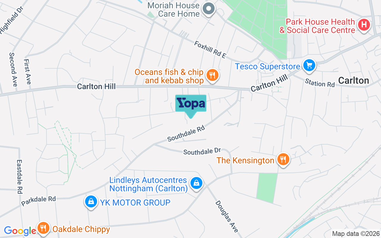 Map showing the location of NG4 1EQ