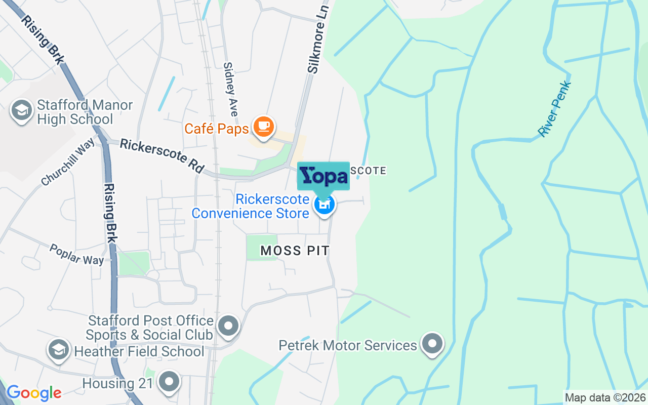 Map showing the location of ST17 4HB