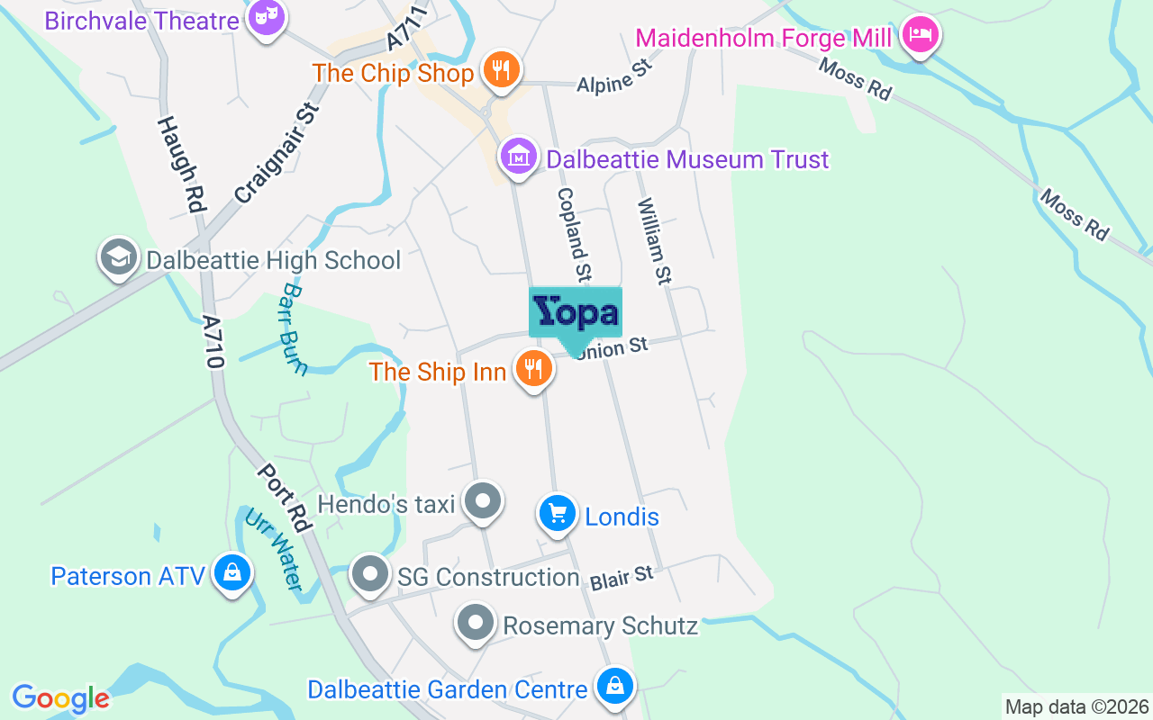 Map showing the location of DG5 4EL