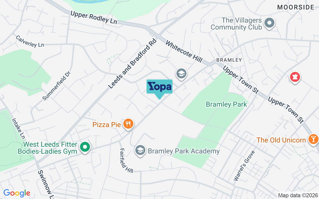 Map showing the location of LS13 3EW